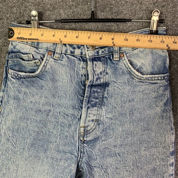 Free People We The Free Light wash Slim Button Fy Jeans Raw Hem Sz 26 - Picture 4 of 11